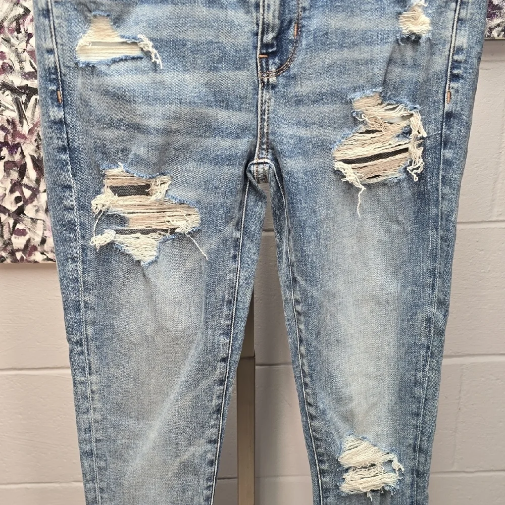 American Eagle Outfitters Distressed Blue Skinny Jeggings